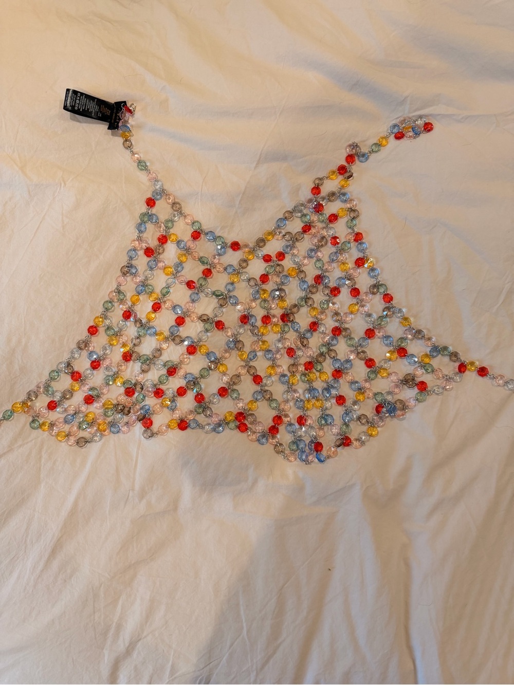 Anthropologie Multicolor Beaded Mesh Camisole